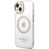 Чохол Guess Metal Outline для iPhone 15 Plus Gold with MagSafe (GUHMP15MHTRMD)