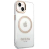 Чохол Guess Metal Outline для iPhone 15 Plus Gold with MagSafe (GUHMP15MHTRMD)