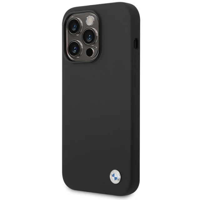Чохол BMW Silicone Metal Logo для iPhone 15 Pro Black (BMHCP15LSILBK)