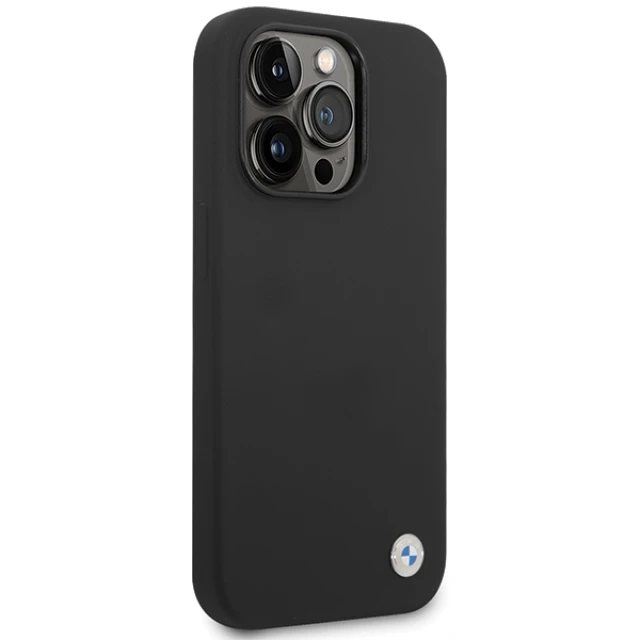 Чохол BMW Silicone Metal Logo для iPhone 15 Pro Black (BMHCP15LSILBK)