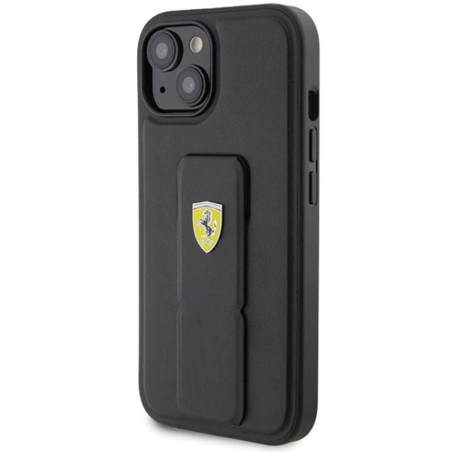 Чохол Ferrari Grip Stand для iPhone 15 Black (FEHCP15SGSPSIK)