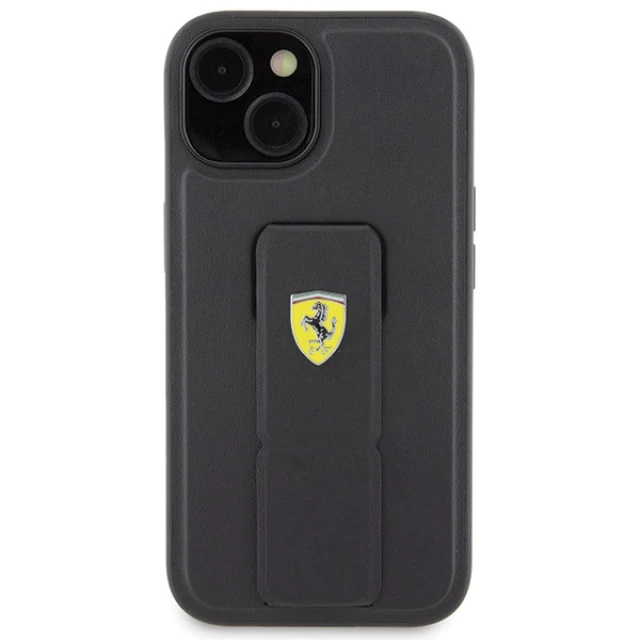 Чохол Ferrari Grip Stand для iPhone 15 Black (FEHCP15SGSPSIK)