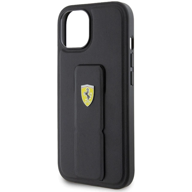 Чохол Ferrari Grip Stand для iPhone 15 Black (FEHCP15SGSPSIK)