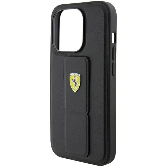 Чехол Ferrari Grip Stand для iPhone 15 Pro Black (FEHCP15LGSPSIK)