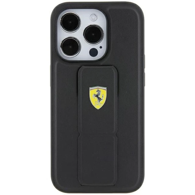 Чохол Ferrari Grip Stand для iPhone 15 Pro Max Black (FEHCP15XGSPSIK)