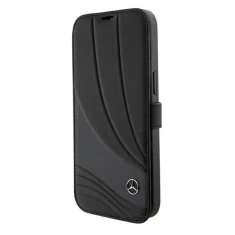 Чехол-книжка Mercedes Leather Wave Pattern для iPhone 15 Pro Black (MEBKP15L8ROLK)