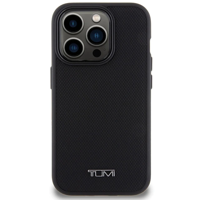 Чохол Tumi Leather Balistic Pattern для iPhone 15 Pro Black (TUHMP15LRBAK)