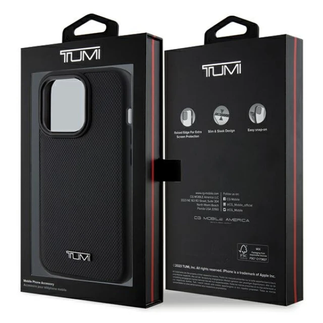 Чохол Tumi Leather Balistic Pattern для iPhone 15 Pro Black (TUHMP15LRBAK)