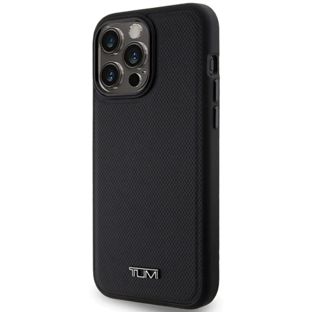 Чехол Tumi Leather Balistic Pattern для iPhone 15 Pro Max Black (TUHMP15XRBAK)