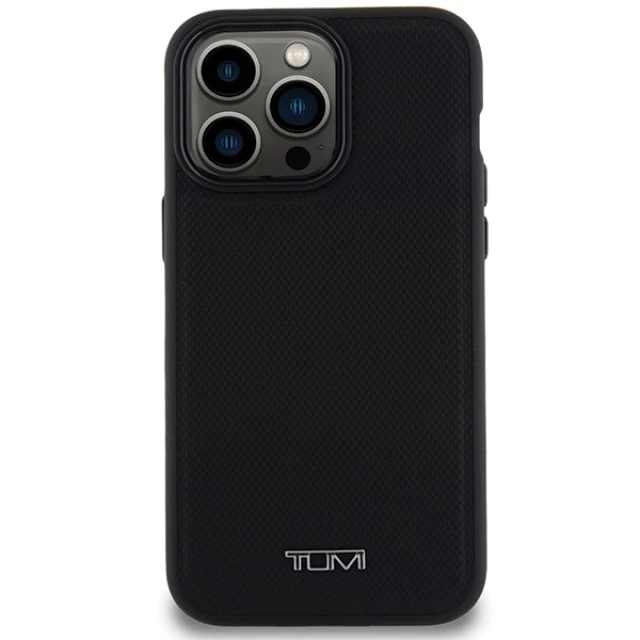 Чехол Tumi Leather Balistic Pattern для iPhone 15 Pro Max Black (TUHMP15XRBAK)