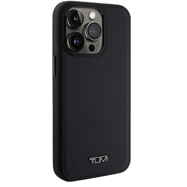Чехол Tumi Leather Balistic Pattern для iPhone 15 Pro Max Black (TUHMP15XRBAK)