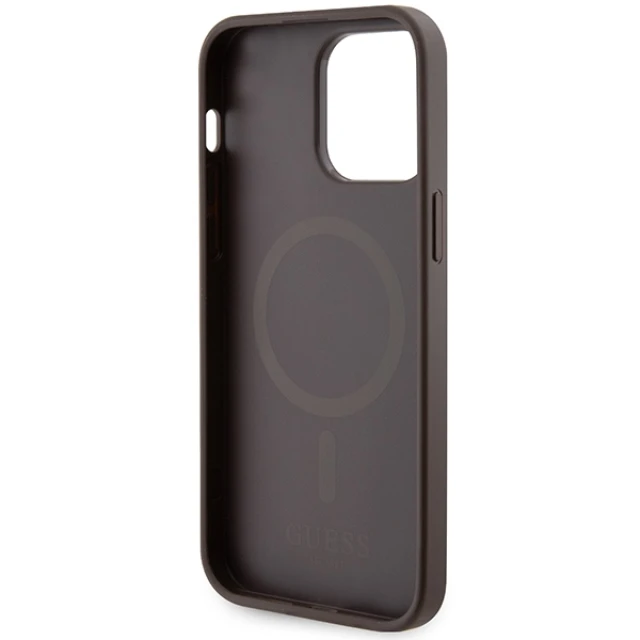 Чохол Guess 4G Printed Stripes для iPhone 15 Pro Max Brown with MagSafe (GUHMP15XP4RPSW)