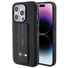 Чохол BMW Grip Stand Smooth & Perforated для iPhone 15 Pro Black (BMHCP15LGSPPRK)