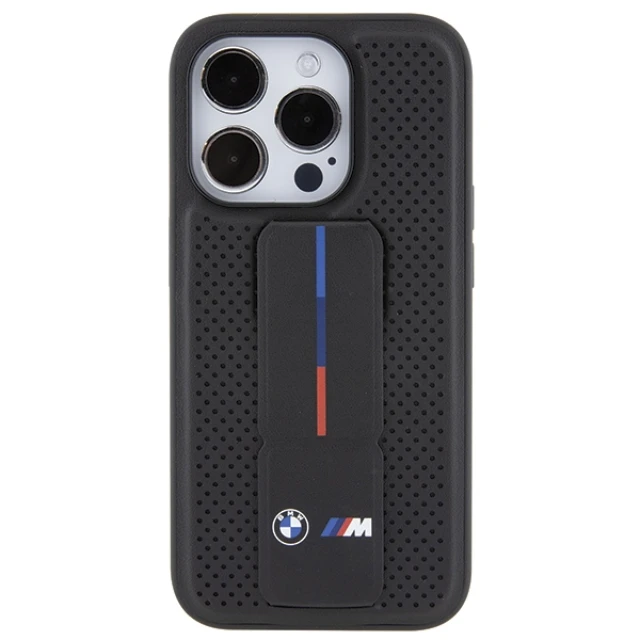 Чохол BMW Grip Stand Smooth & Perforated для iPhone 15 Pro Black (BMHCP15LGSPPRK)