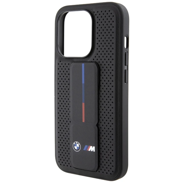 Чохол BMW Grip Stand Smooth & Perforated для iPhone 15 Pro Black (BMHCP15LGSPPRK)