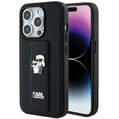 Чохол Karl Lagerfeld Gripstand Saffiano Karl&Choupette Pins для iPhone 13 | 13 Pro Black (KLHCP13LGSAKCPK)