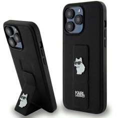 Чохол Karl Lagerfeld Gripstand Saffiano Choupette Pins для iPhone 13 | 13 Pro Black (KLHCP13LGSACHPK)