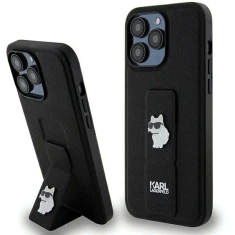 Чехол Karl Lagerfeld Gripstand Saffiano Choupette Pins для iPhone 13 Pro Max Black (KLHCP13XGSACHPK)