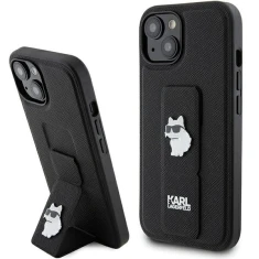 Чохол Karl Lagerfeld Gripstand Saffiano Choupette Pins для iPhone 15 Black (KLHCP15SGSACHPK)
