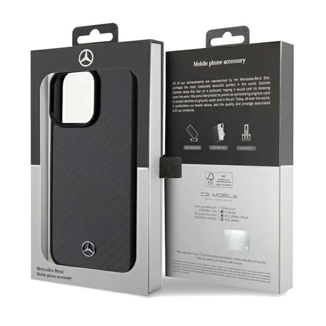Чохол Mercedes Carbon Fiber Dynamic для iPhone 15 Pro Max Black (MEHCP15XRCABK)