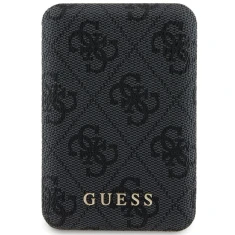 Портативное зарядное устройство Guess 4G Leather Metal Logo 5000mAh 15W Black with MagSafe (GUPB5FP4EMGK)
