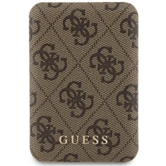 Портативное зарядное устройство Guess 4G Leather Metal Logo 5000mAh 15W Brown with MagSafe (GUPB5FP4EMGW)