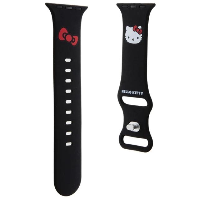 Ремінець Hello Kitty Silicone Kitty Head для Apple Watch 42 (10 series) | 41 | 40 | 38 mm Black (Hel000052-0)