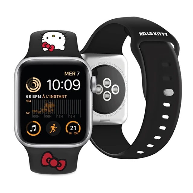 Ремінець Hello Kitty Silicone Kitty Head для Apple Watch 42 (10 series) | 41 | 40 | 38 mm Black (Hel000052-0)