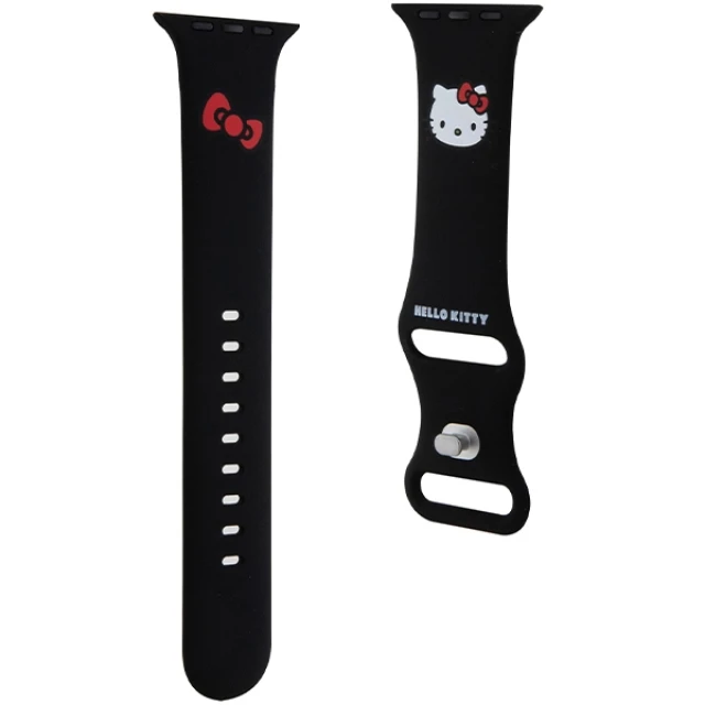 Ремінець Hello Kitty Silicone Kitty Head для Apple Watch 49 | 46 | 45 | 44 | 42 mm (1-3 series) Black (Hel000058-0)