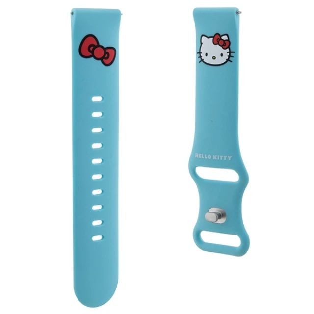 Ремінець Hello Kitty Silicone Kitty Head Blue 20mm (HKUWMSCHBLB)