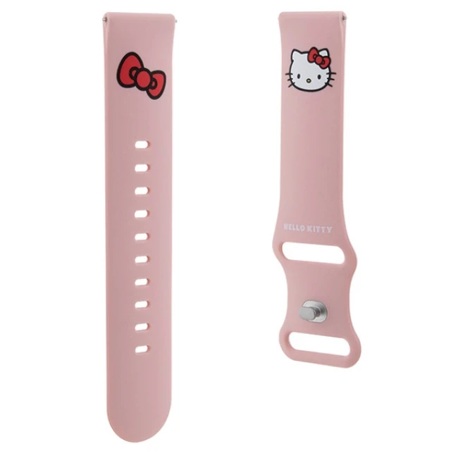 Ремінець Hello Kitty Silicone Kitty Head для Universal 22mm Pink (HKUWLSCHBLP)