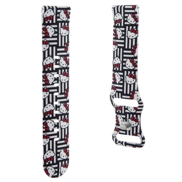 Ремінець Hello Kitty Silicone Heads & Stripes для Universal 22mm Black (Hel000107-0)