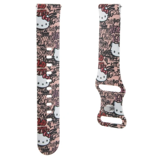 Ремінець Hello Kitty Silicone Tags Graffiti для Universal 20mm Pink (Hel000108-0)