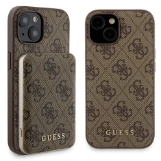 Чохол Guess 4G Metal Logo Hardcase and Powerbank 5000mAh для iPhone 15 Brown with MagSafe (GUBPM5P15S4GEMGW)