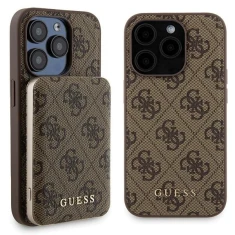 Чохол Guess 4G Metal Logo Hardcase and Powerbank 5000mAh для iPhone 15 Pro Brown with MagSafe (GUBPM5P15L4GEMGW)