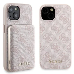 Чохол Guess 4G Metal Logo Hardcase and Powerbank 5000mAh для iPhone 15 Pink with MagSafe (GUBPM5P15S4GEMGP)