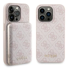 Чохол Guess 4G Metal Logo Hardcase and Powerbank 5000mAh для iPhone 15 Pro Pink with MagSafe (GUBPM5P15L4GEMGP)