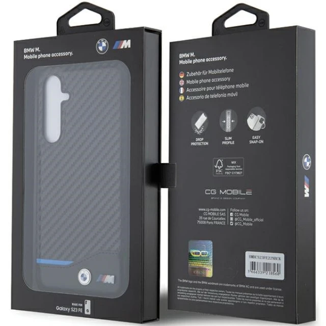 Чохол BMW Leather Carbon для Samsung Galaxy S23 FE (S711) Black (BMHCS23FE22NBCK)