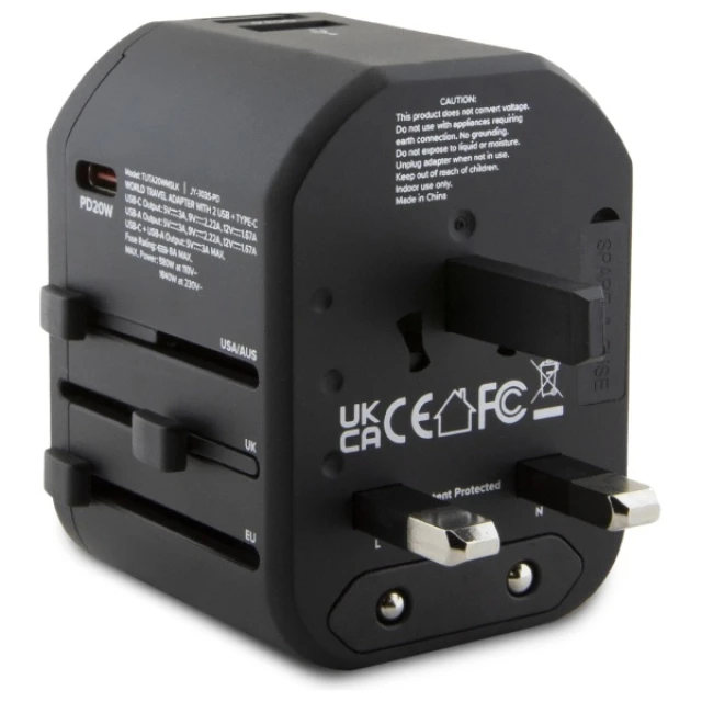 Адаптер Tumi Travel Adapter 20W USB-C / 2xUSB-A Black (TUTA20WMSLK)