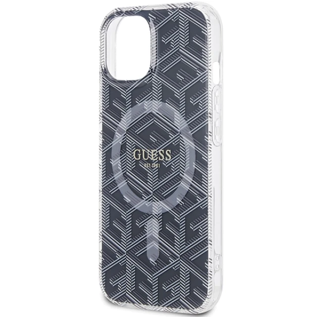 Чохол Guess IML GCube для iPhone 15 Plus | 14 Plus Black with MagSafe (GUHMP15MHGCUSTGK)