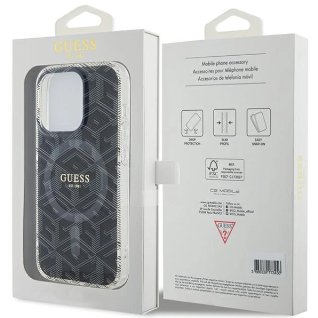 Чохол Guess IML GCube для iPhone 15 Pro Black with MagSafe (GUHMP15LHGCUSTGK)