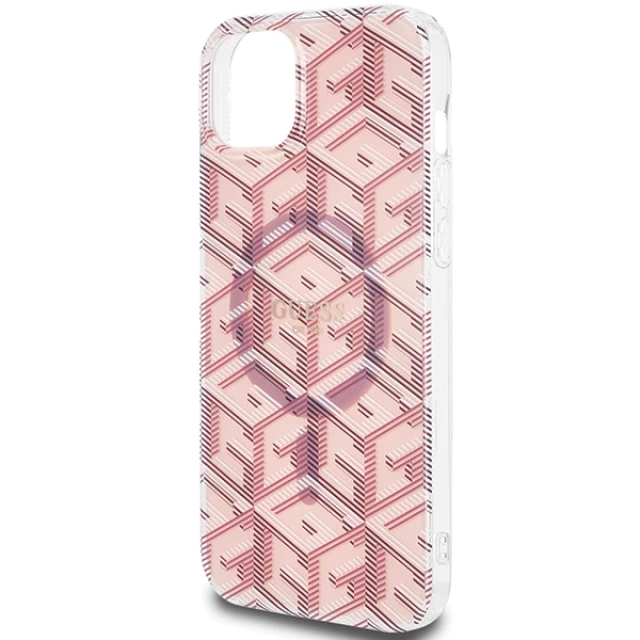 Чохол Guess IML GCube для iPhone 15 | 14 | 13 Pink with MagSafe (GUHMP15SHGCUSTGP)