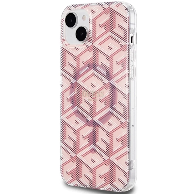 Чохол Guess IML GCube для iPhone 15 Plus | 14 Plus Pink with MagSafe (GUHMP15MHGCUSTGP)
