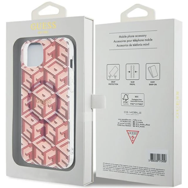 Чохол Guess IML GCube для iPhone 15 Plus | 14 Plus Pink with MagSafe (GUHMP15MHGCUSTGP)