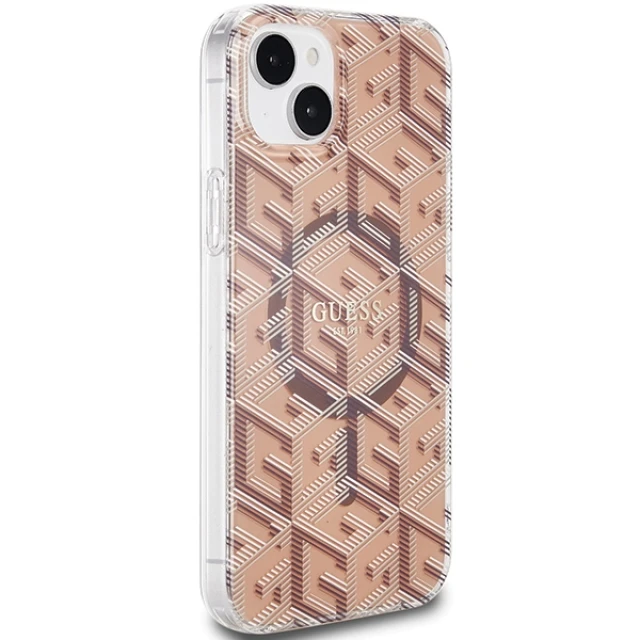 Чохол Guess IML GCube для iPhone 15 | 14 | 13 Brown with MagSafe (GUHMP15SHGCUSTGW)