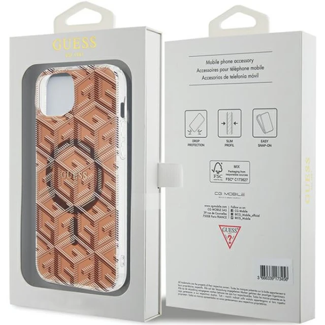 Чохол Guess IML GCube для iPhone 15 | 14 | 13 Brown with MagSafe (GUHMP15SHGCUSTGW)