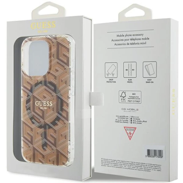 Чохол Guess IML GCube для iPhone 15 Pro Brown with MagSafe (GUHMP15LHGCUSTGW)