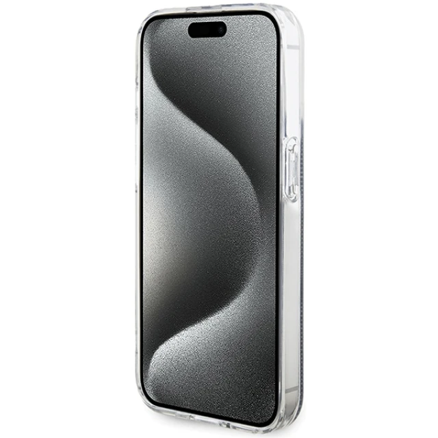 Чехол Guess IML 4G Gold Stripe для iPhone 15 Pro Black (GUHCP15LH4PSEGK)
