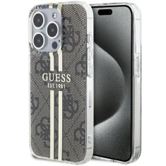 Чохол Guess IML 4G Gold Stripe для iPhone 15 Pro Brown (GUHCP15LH4PSEGW)