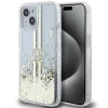 Чехол Guess Liquid Glitter Gold Stripes для iPhone 15 Plus | 14 Plus Transparent (GUHCP15MLFCSEGT)